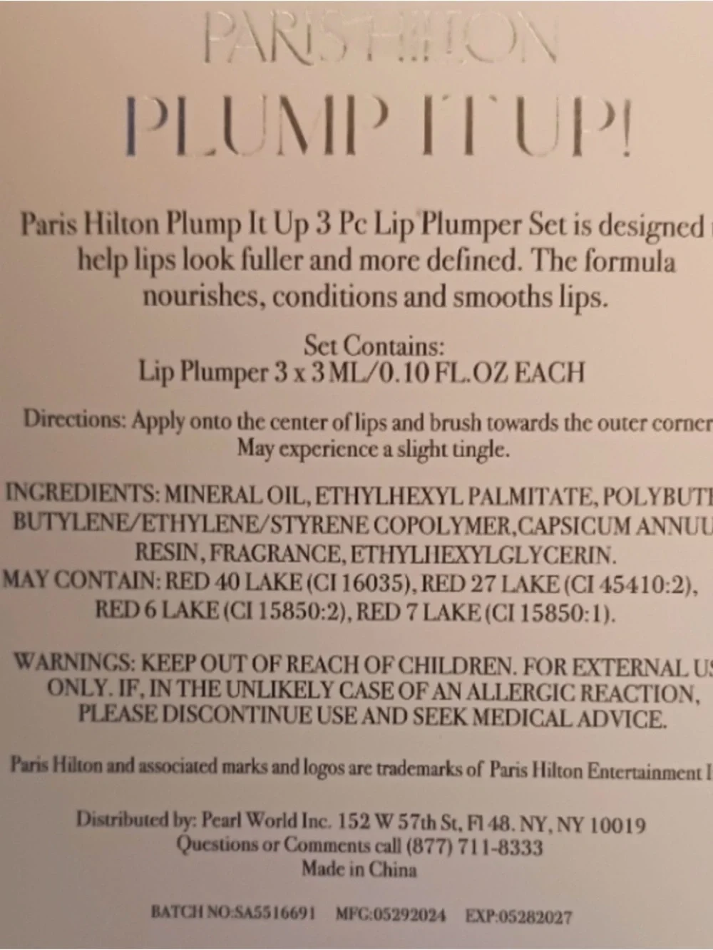 Paris Hilton Lip Plumper Trio - Soft Pink & Lavender Shades